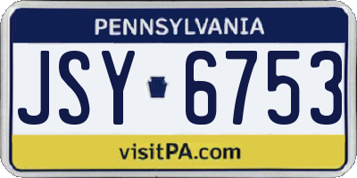 PA license plate JSY6753