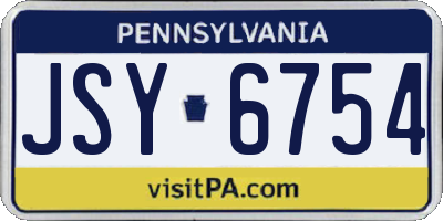 PA license plate JSY6754