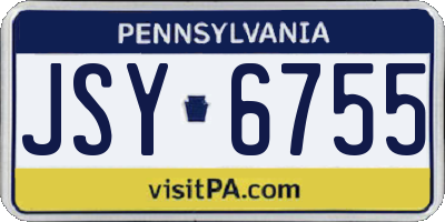 PA license plate JSY6755