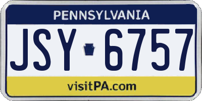 PA license plate JSY6757