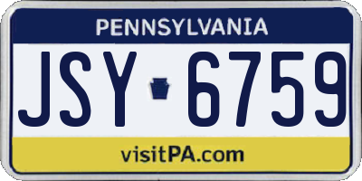 PA license plate JSY6759