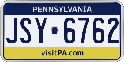 PA license plate JSY6762