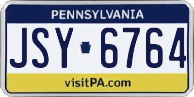 PA license plate JSY6764