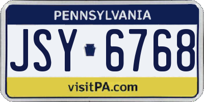 PA license plate JSY6768