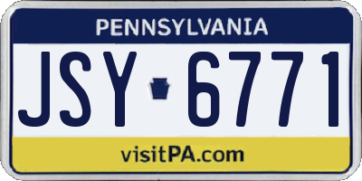 PA license plate JSY6771