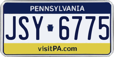 PA license plate JSY6775