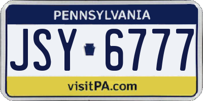 PA license plate JSY6777