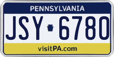 PA license plate JSY6780