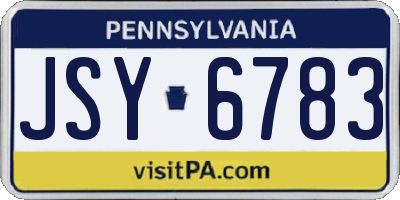 PA license plate JSY6783