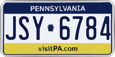 PA license plate JSY6784
