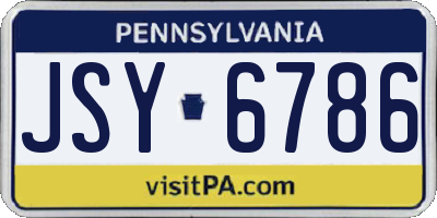 PA license plate JSY6786