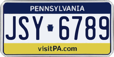 PA license plate JSY6789