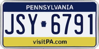 PA license plate JSY6791
