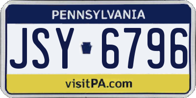 PA license plate JSY6796