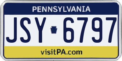 PA license plate JSY6797