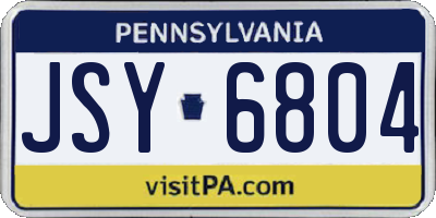 PA license plate JSY6804