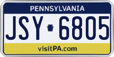 PA license plate JSY6805