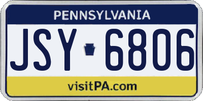 PA license plate JSY6806