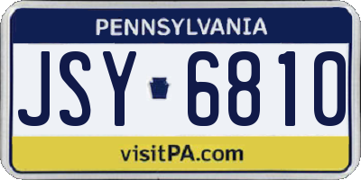 PA license plate JSY6810