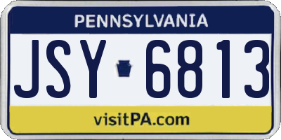 PA license plate JSY6813