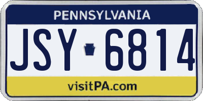 PA license plate JSY6814
