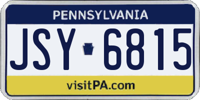PA license plate JSY6815