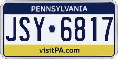 PA license plate JSY6817