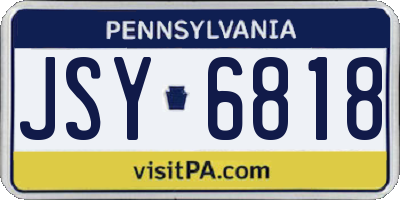 PA license plate JSY6818
