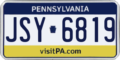 PA license plate JSY6819