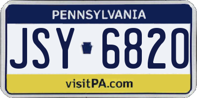 PA license plate JSY6820