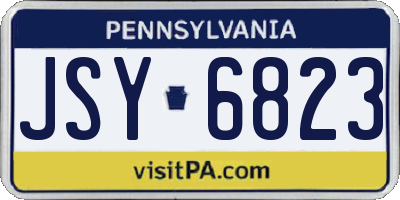 PA license plate JSY6823