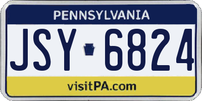 PA license plate JSY6824