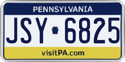 PA license plate JSY6825