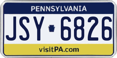 PA license plate JSY6826