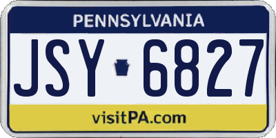 PA license plate JSY6827