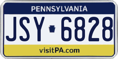PA license plate JSY6828
