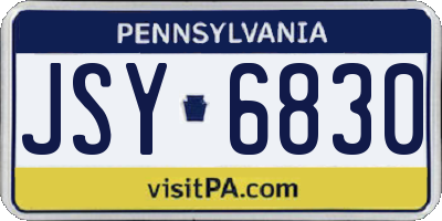 PA license plate JSY6830
