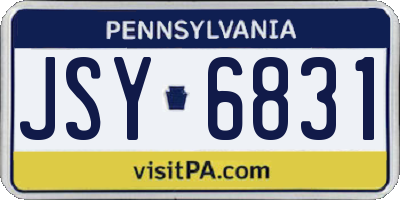 PA license plate JSY6831