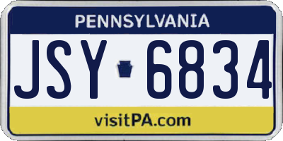 PA license plate JSY6834