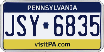 PA license plate JSY6835