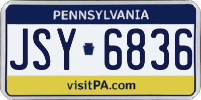 PA license plate JSY6836