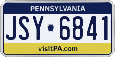 PA license plate JSY6841