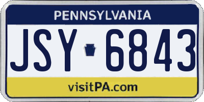 PA license plate JSY6843