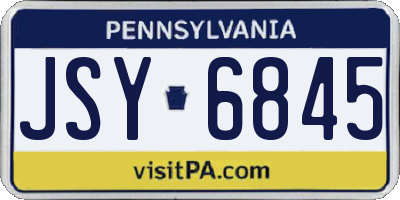 PA license plate JSY6845