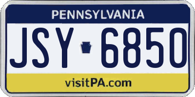 PA license plate JSY6850