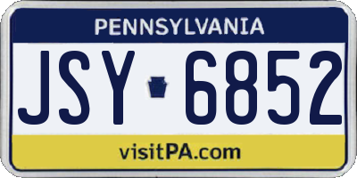 PA license plate JSY6852