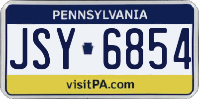 PA license plate JSY6854