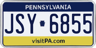 PA license plate JSY6855