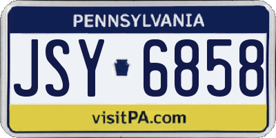 PA license plate JSY6858
