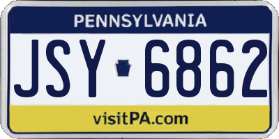 PA license plate JSY6862